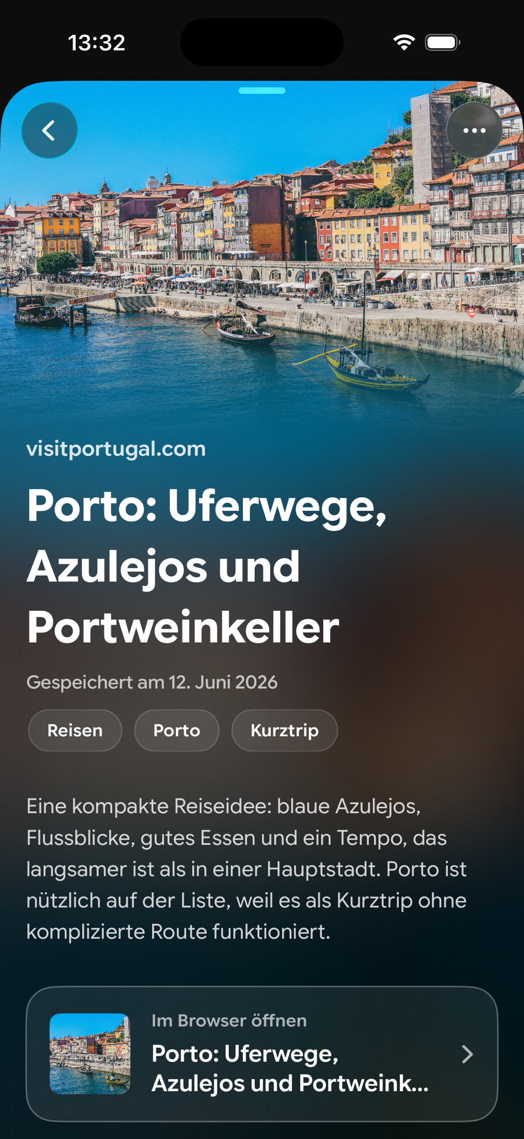 Eine gespeicherte Karte in Find Later