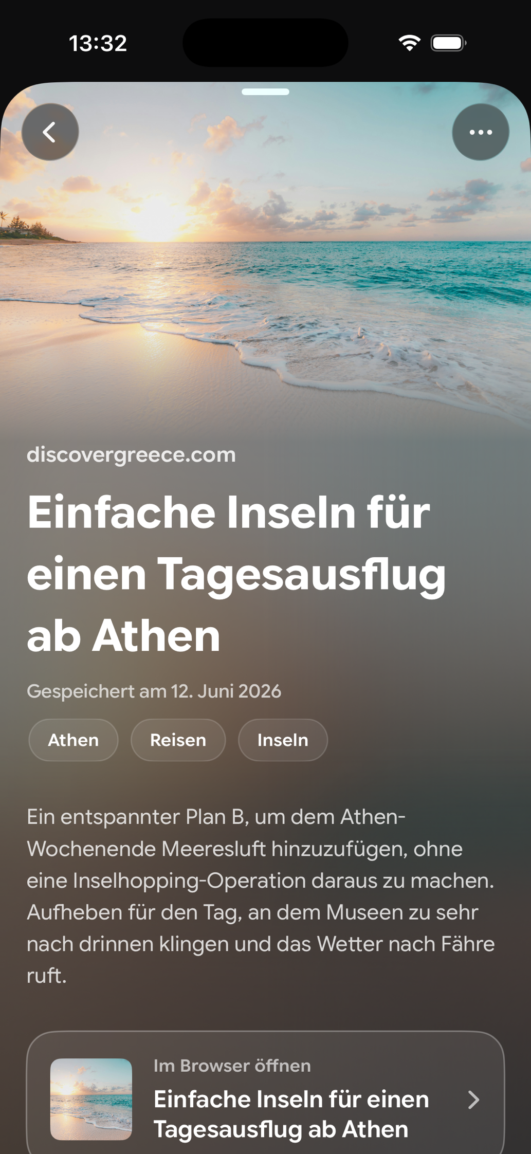 Eine gespeicherte Karte in Find Later