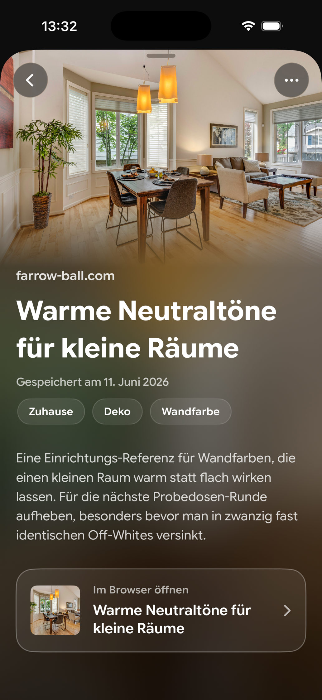 Eine gespeicherte Karte in Find Later