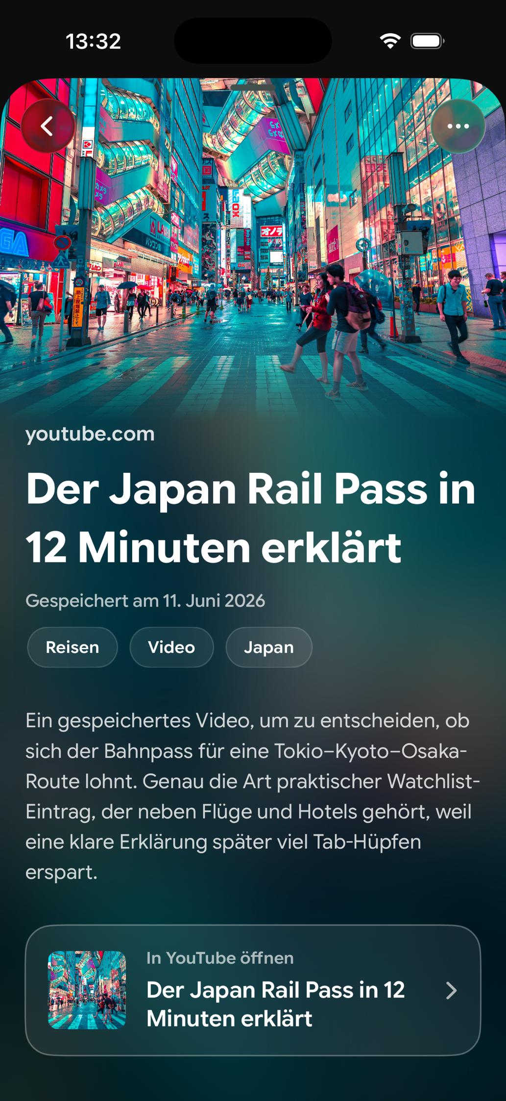 Eine gespeicherte Karte in Find Later