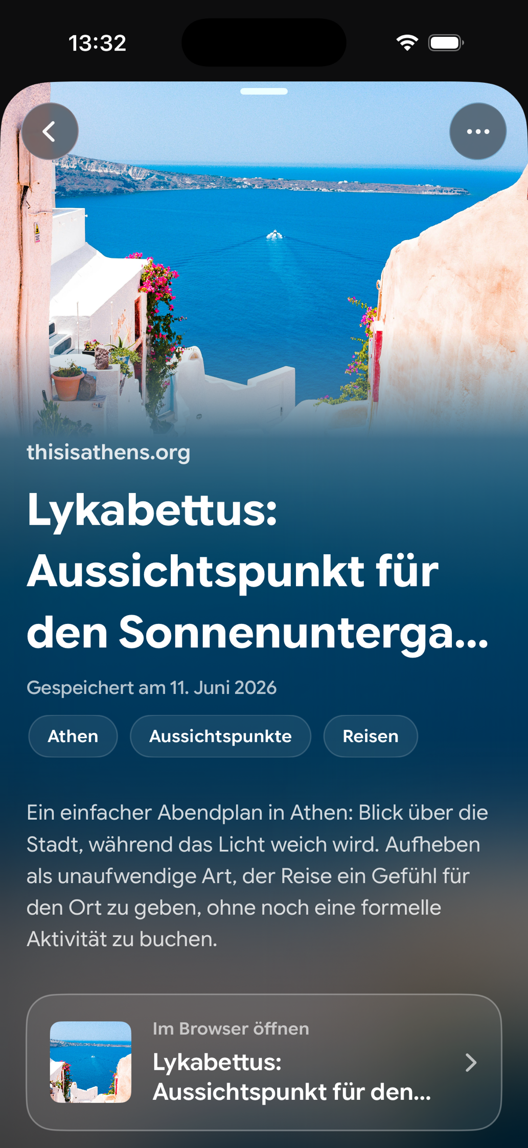 Eine gespeicherte Karte in Find Later