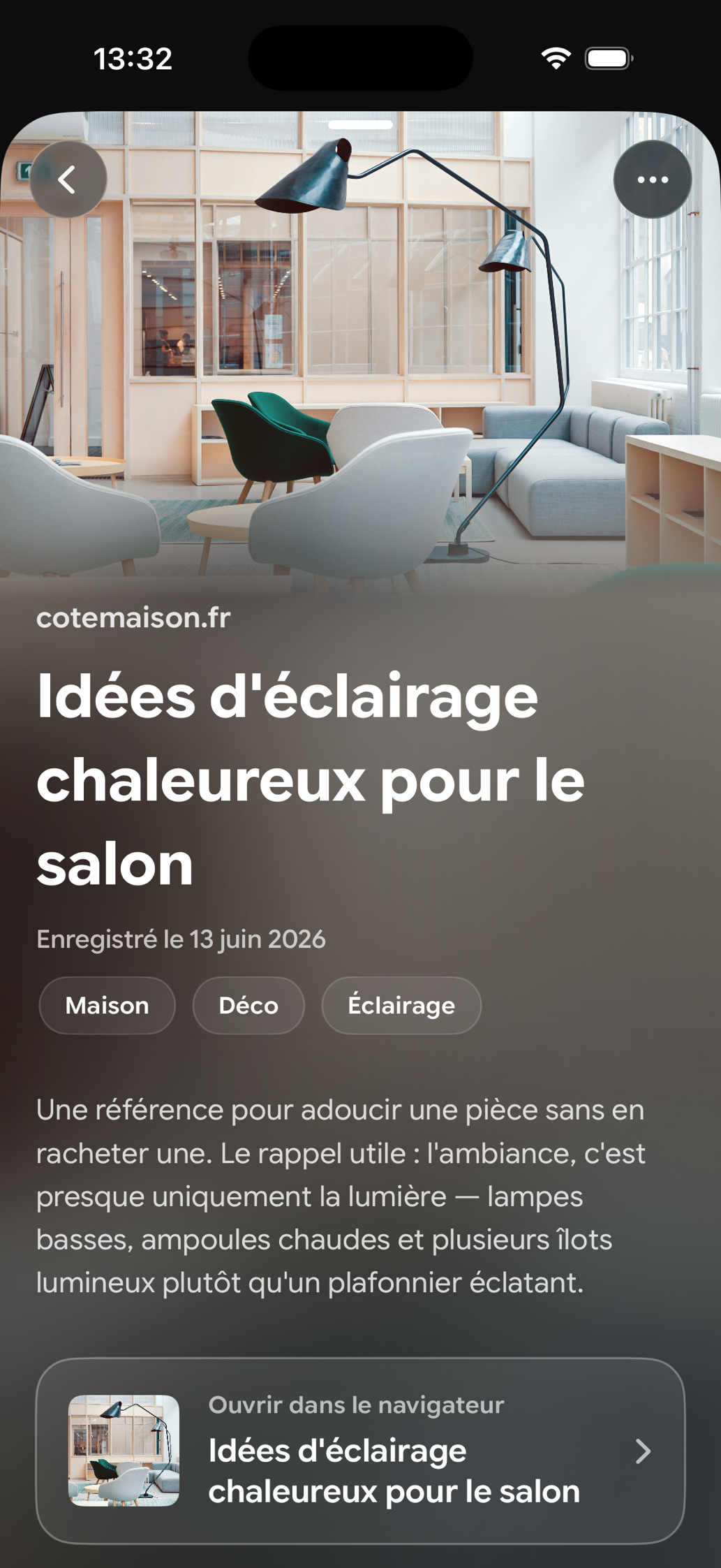 Une carte enregistrée dans Find Later: Idées d'éclairage chaleureux pour le salon